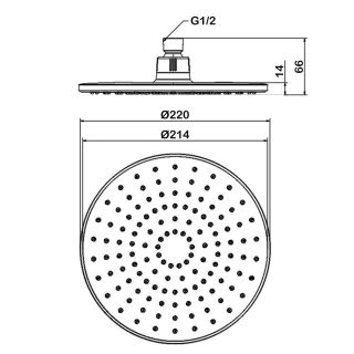Верхний душ Swedbe Calypso 5045 22см хром
